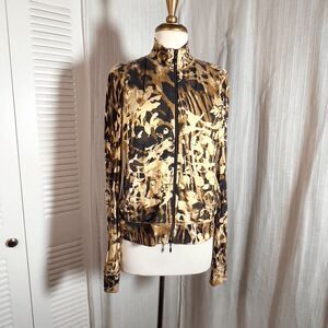 Joseph Ribkoff Jacket Size M Women’s Vintage Cheetah Gold Metallic Lightweight